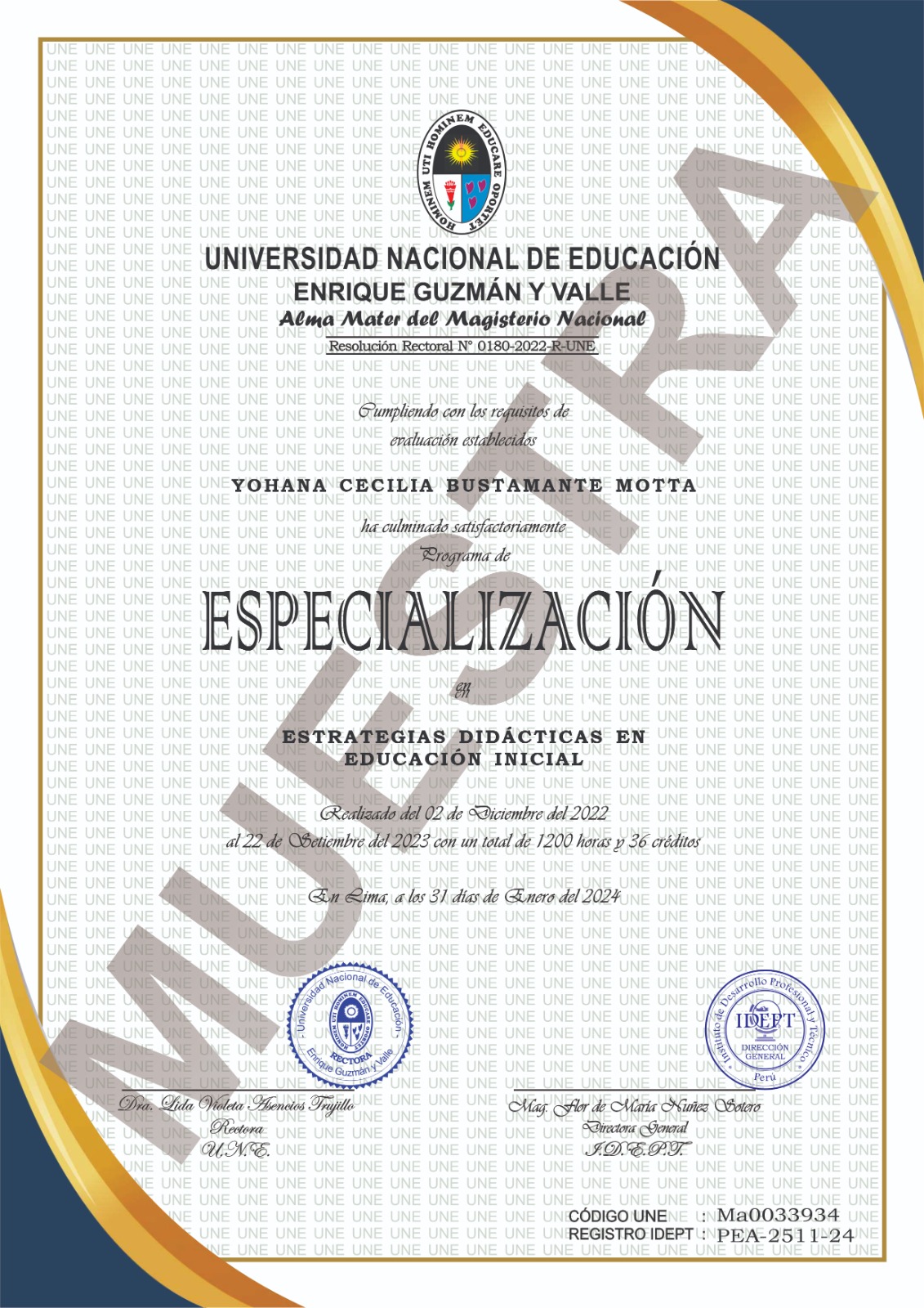 especializacion une